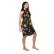 Flamingo & Fruit Print Sarong - Black