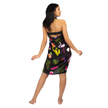 Flamingo & Fruit Print Sarong - Black