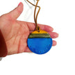 Blue Disc Pendant Necklace Handmade