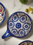 Handmade Ceramic Serving Pan 5 Inch Appetizer & Snack Dish Multiple Floral & Blue Rose Designs