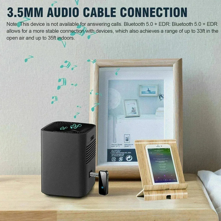 Bluetooth 5.0 2-in-1 Wireless Audio Adapter TX/RX USB 3.5mm