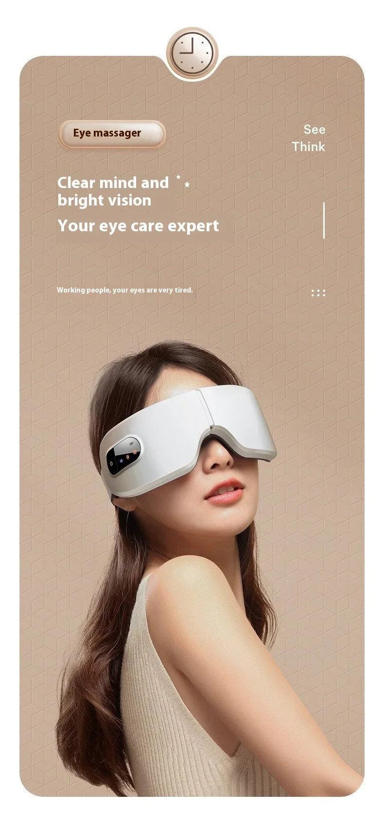 Bluetooth Eye Massager – Heated Compression Smart Design for Eye Fatigue Relief & Better Sleep