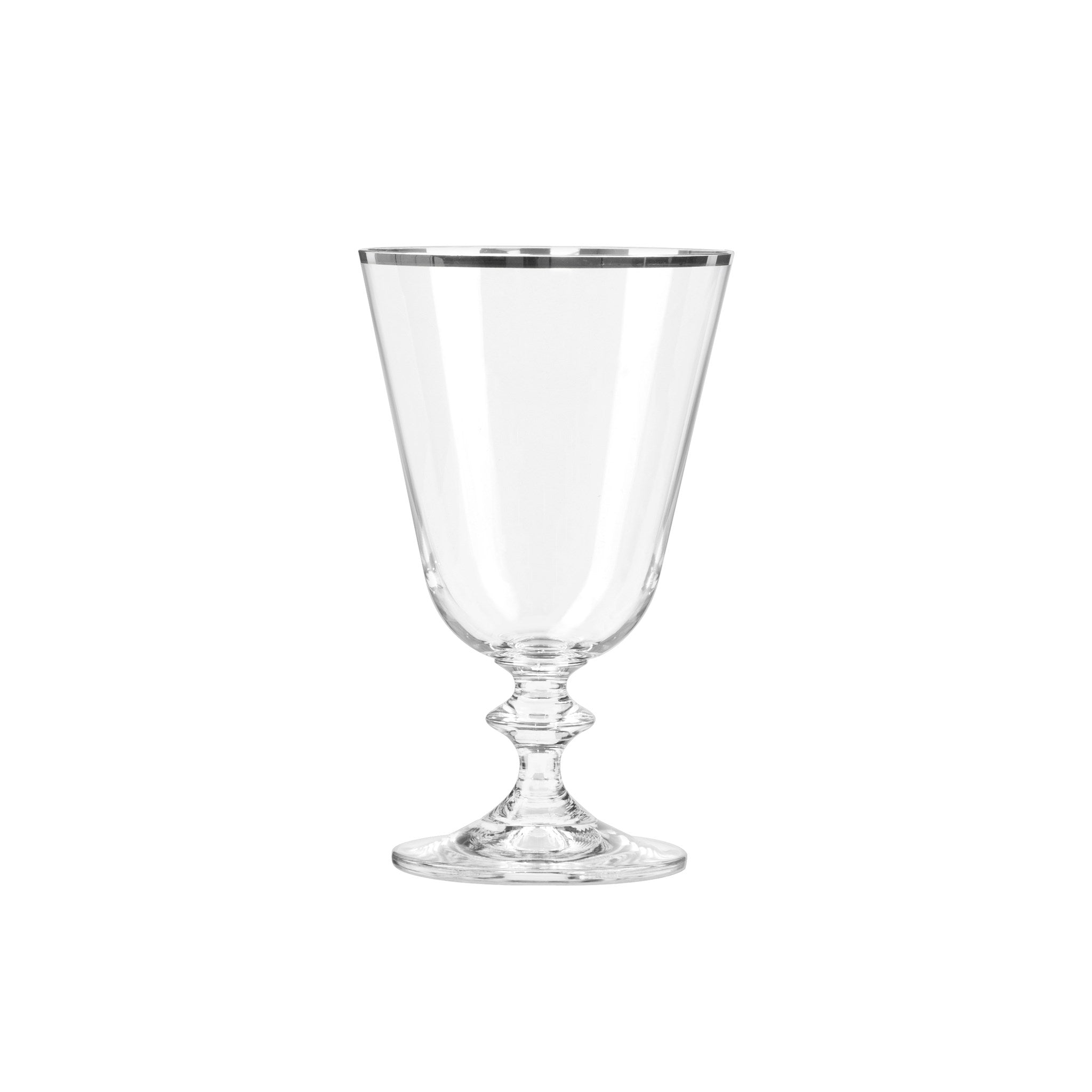 Verre à vin rouge Bella en cristal de Bohême avec bord plat.