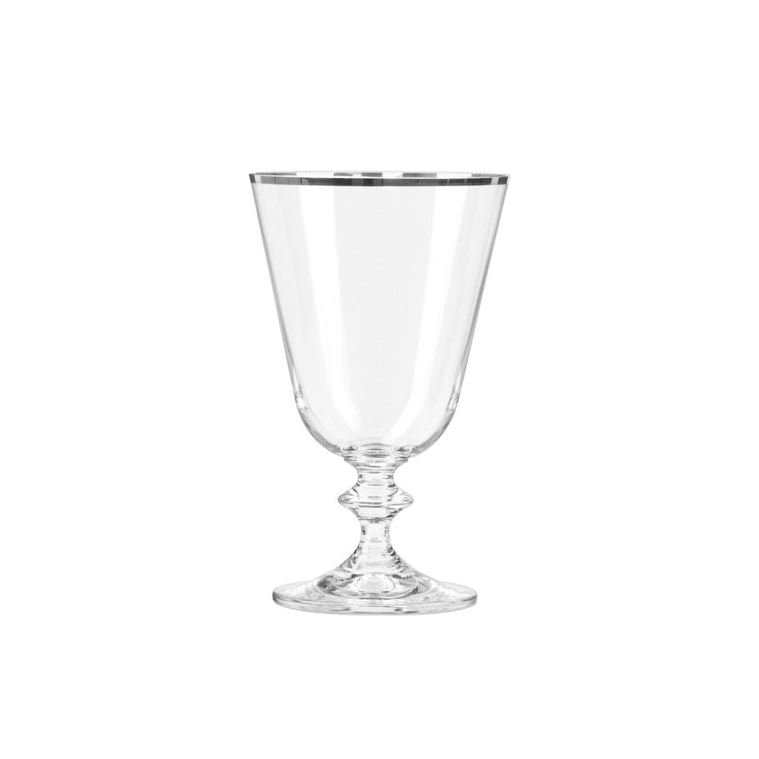 Verre à vin rouge Bella en cristal de Bohême avec bord plat.