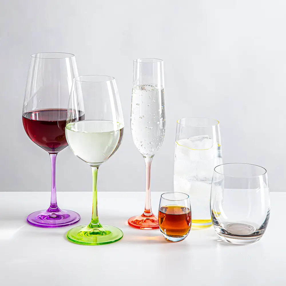 Bohemia Crystal - Rainbow Flute (Set of 6) assorted