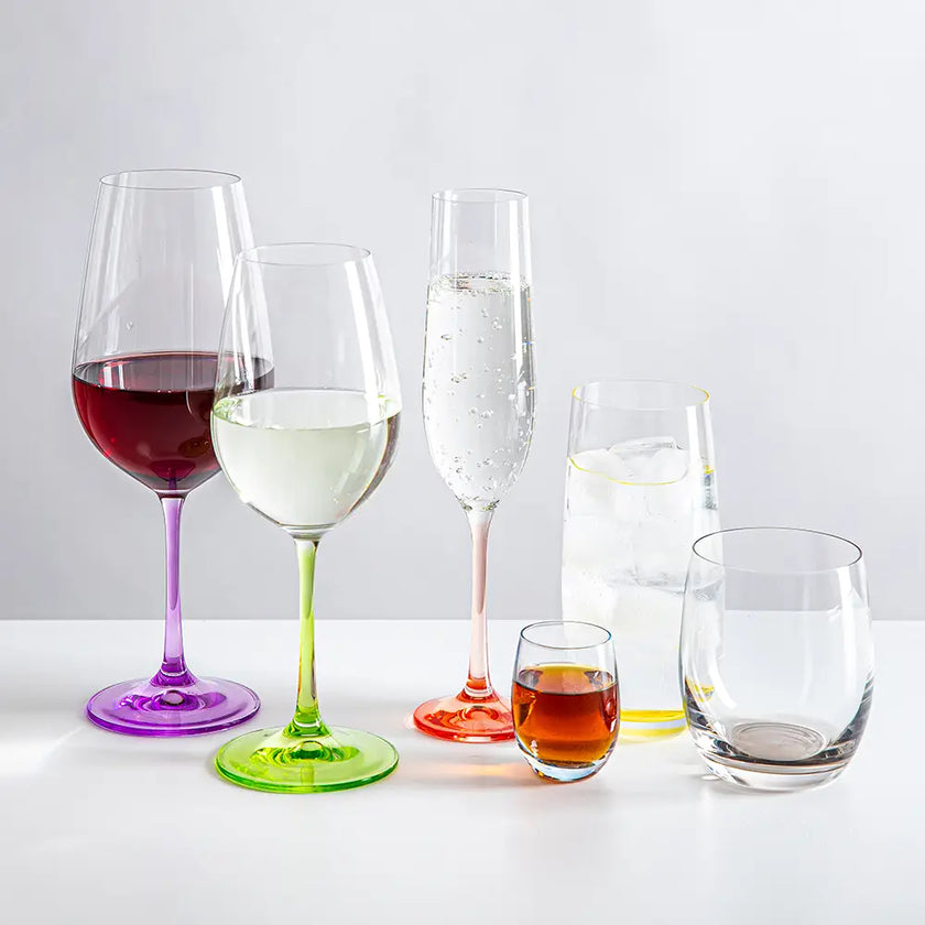 Bohemia Crystal - Rainbow Flute (Set of 6) assorted