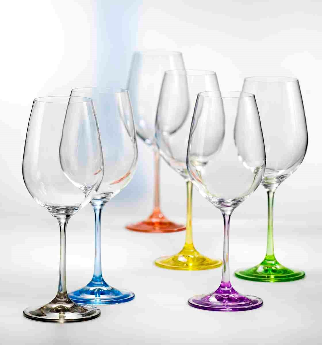 Bohemia Crystal - Rainbow Wine (Set of 6) assorted 350ml
