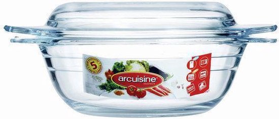 Casserole ronde en verre borosilicate 1,25 L - Arcuisine