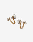 Boucles d’oreilles avec chaines pendantes et petites perles