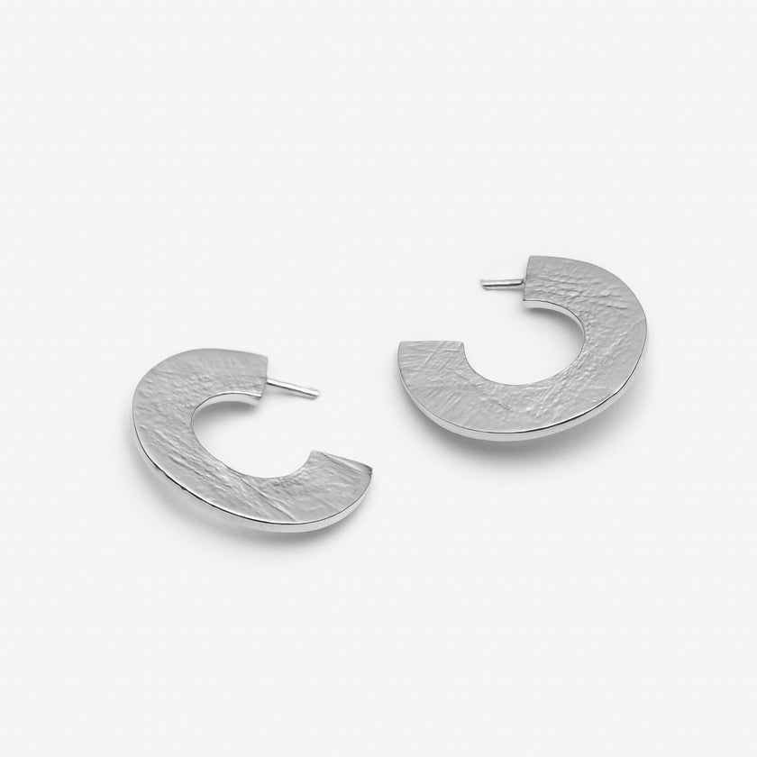 Franche - Boucles d'oreilles demi-cercles en argent sterling et plaqué or