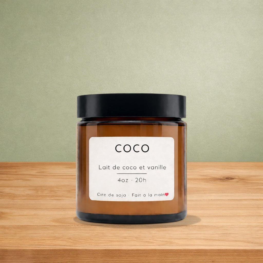 Bougie de soya COCO lait de coco et vanille