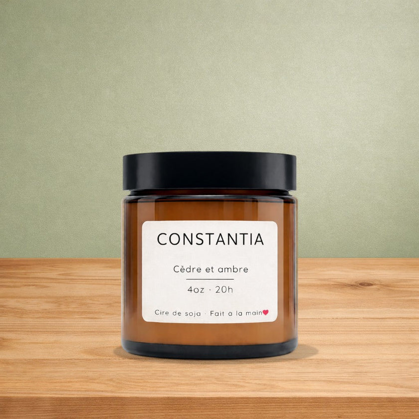 Bougie de soya CONSTANTIA cèdre et  ambre