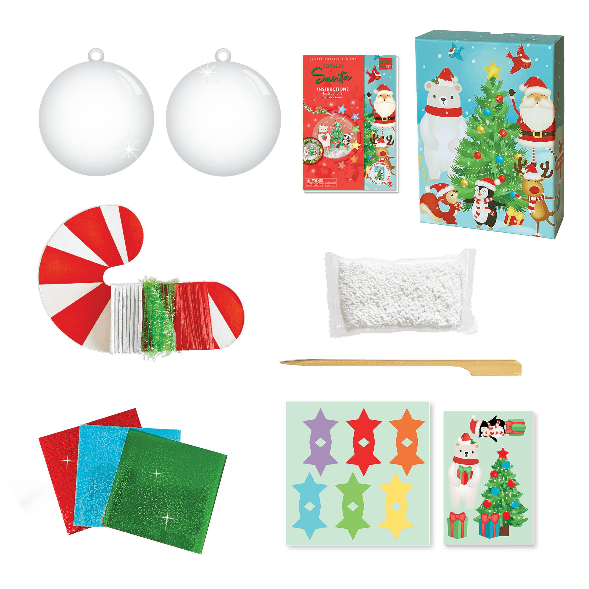 Box Candiy - Totally Santa - Christmas Tree Ornament Art Set