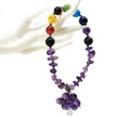 Bracelet -Amethyst Chips -7 Chakras Beads -Tree of Life Charm