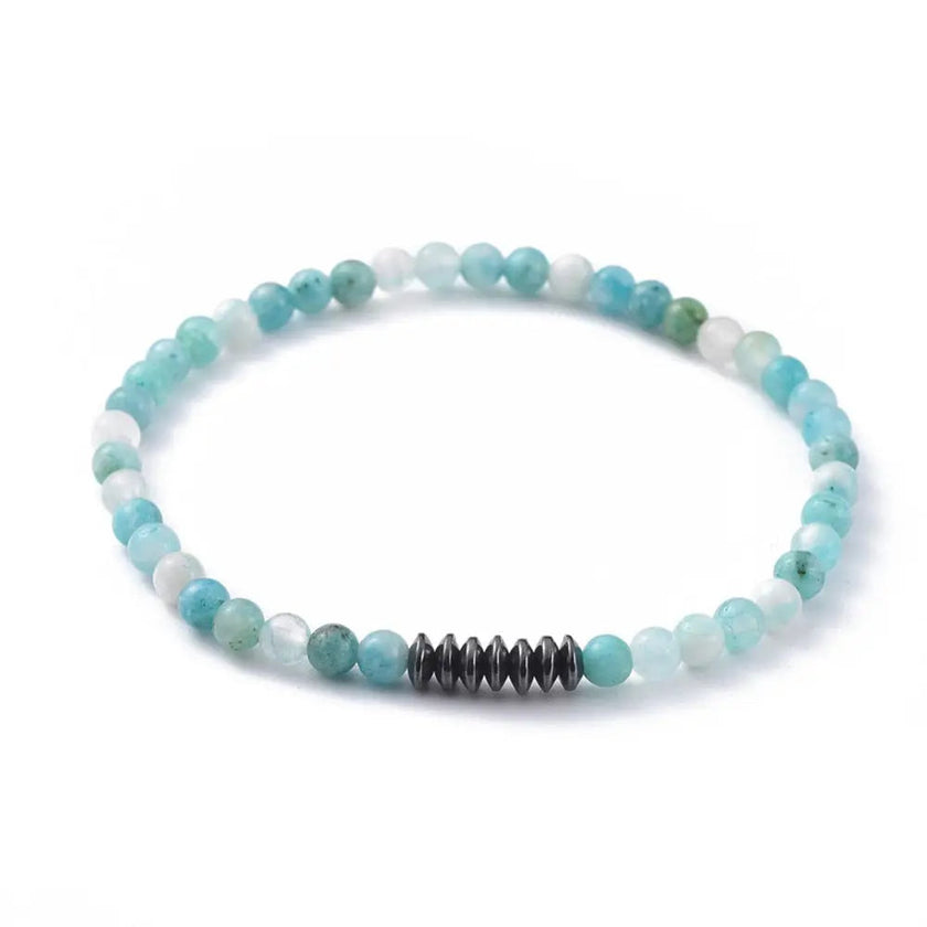 Bracelet -Hemimorphite with Hematite -2mm