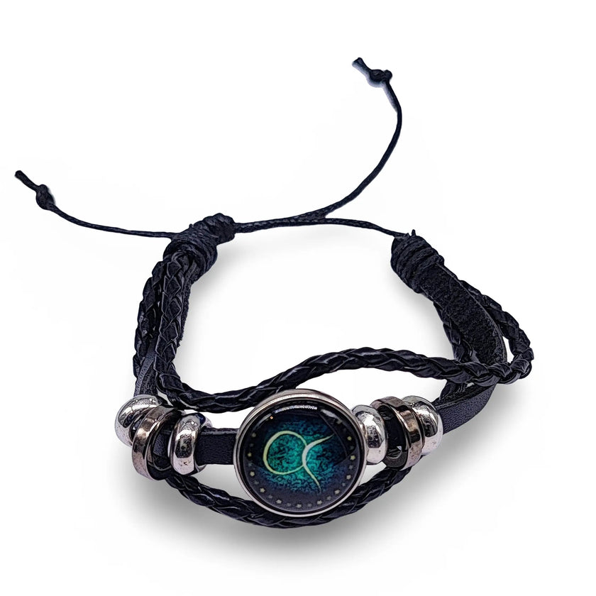 Bracelet -Leather -Celestial Zodiac Sign & Constellation