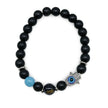 Bracelet - Natural Black Agate - Constellation - Fatima Hand - 8mm