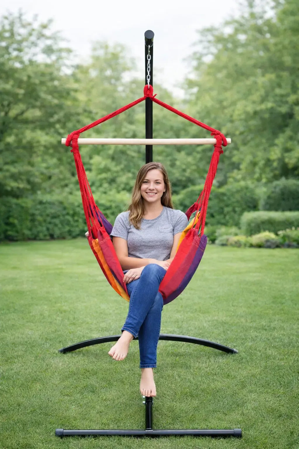 Chaise hamac brésilienne avec support universel.