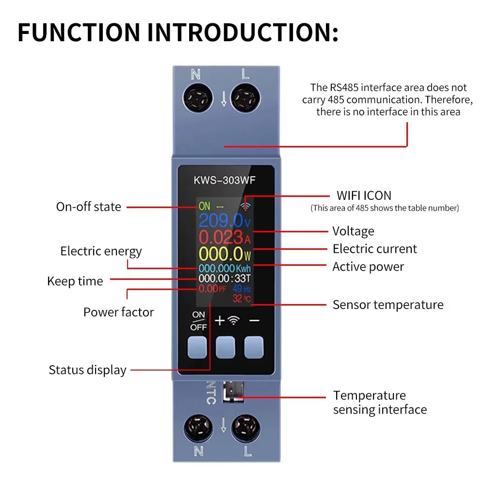 Multi-Function Voltage/ Current Power Meter AC 85-290V - 0-40A