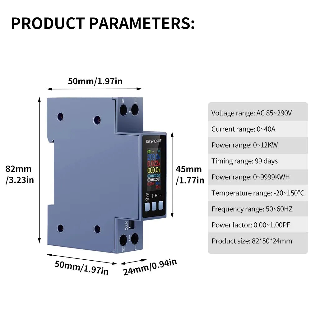 Multi-Function Voltage/ Current Power Meter AC 85-290V - 0-40A