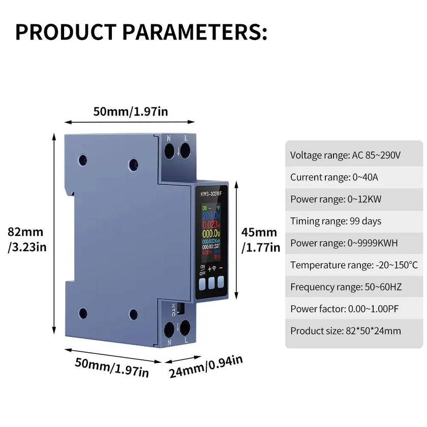 Multi-Function Voltage/ Current Power Meter AC 85-290V - 0-40A