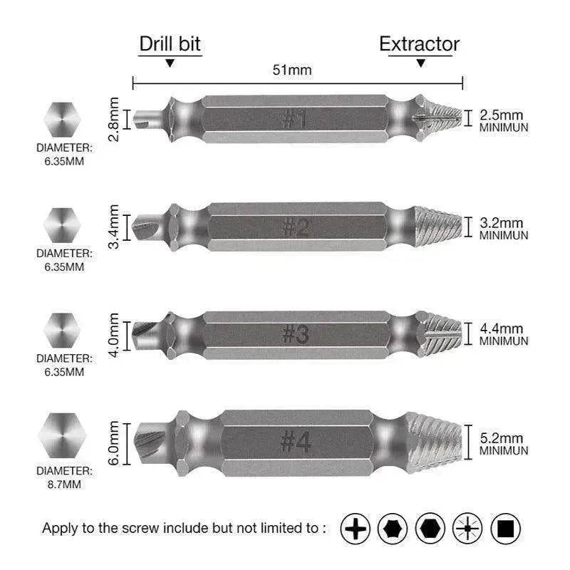 Broken Wire Extractor Screw Removal Tool Set