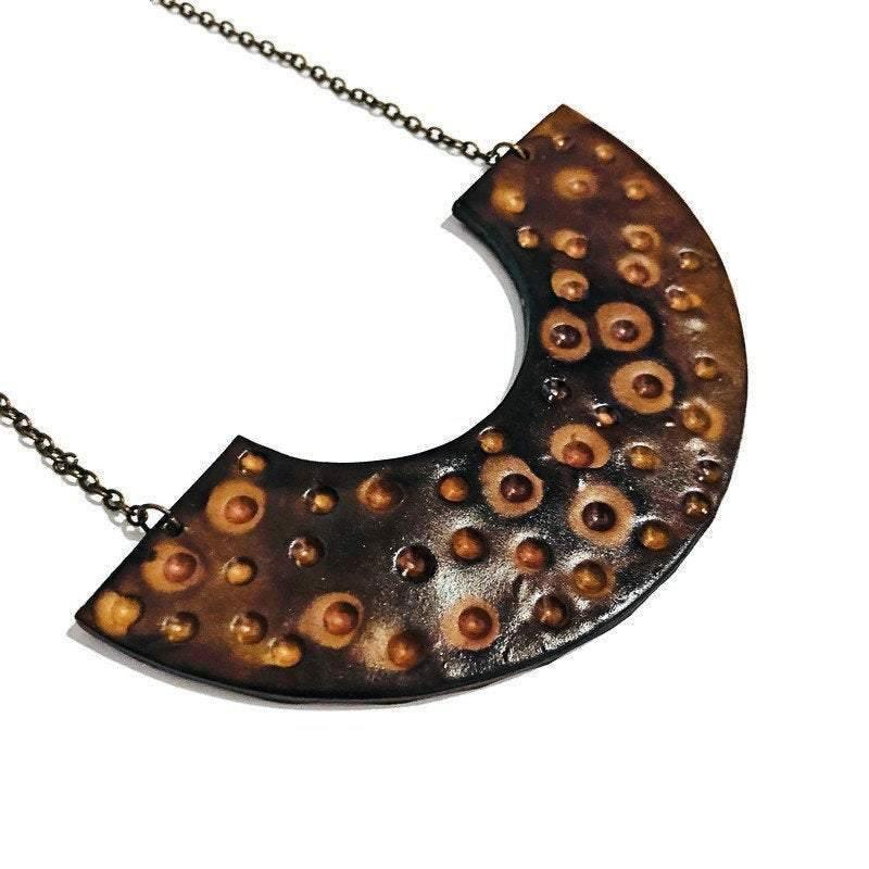 Big Chunky Statement Necklace, Handmade Polymer Clay Jewelry, 17 Colors