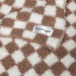 Chocolate Milk & White Check Print Lovey