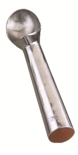 Browne - One-Piece Ice Cream Dipper, #20, 2oz/59ml, Aluminum, Brown
