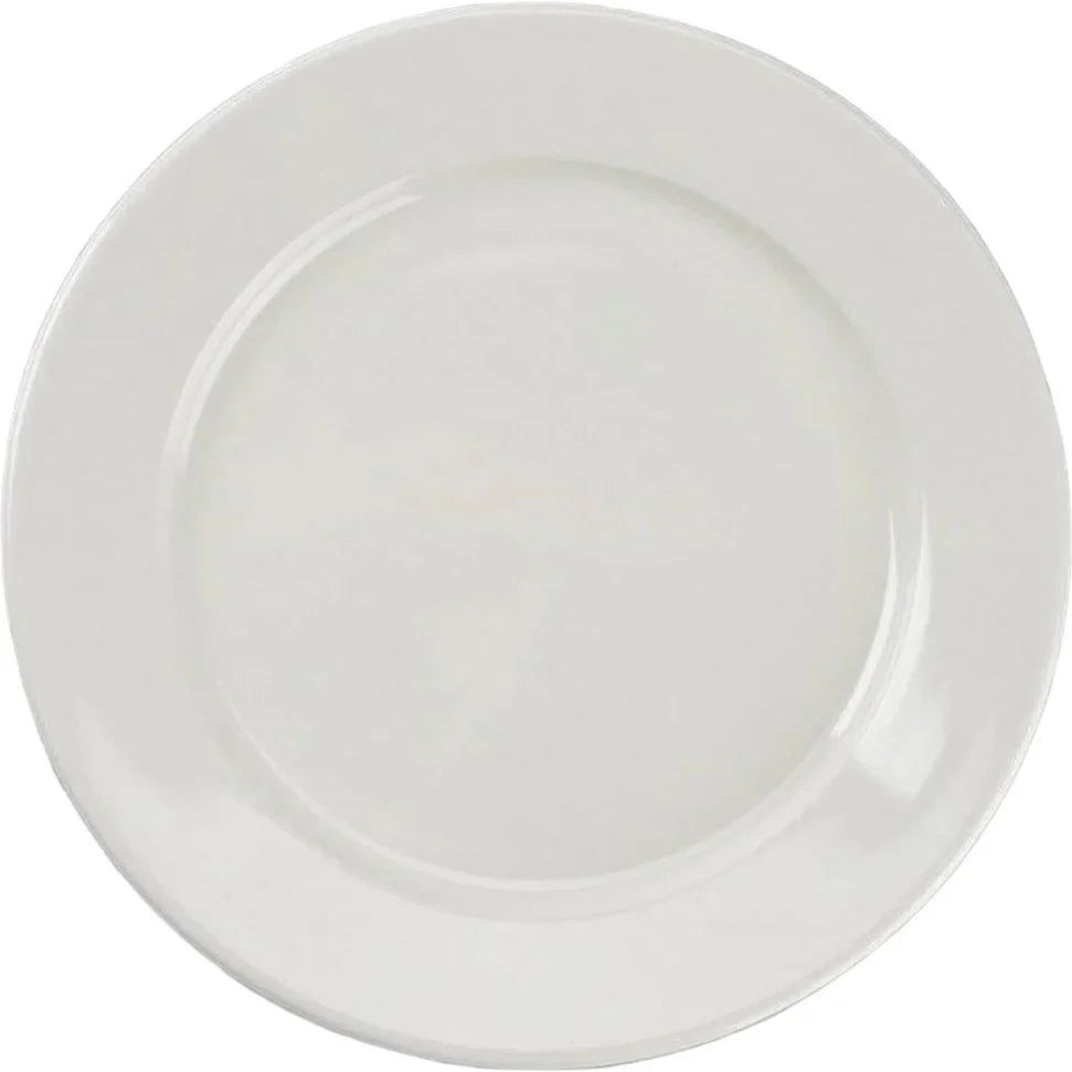 Browne - Assiette à dessert PALM, 18,1 cm (7,125 po), bord large, porcelaine, blanc