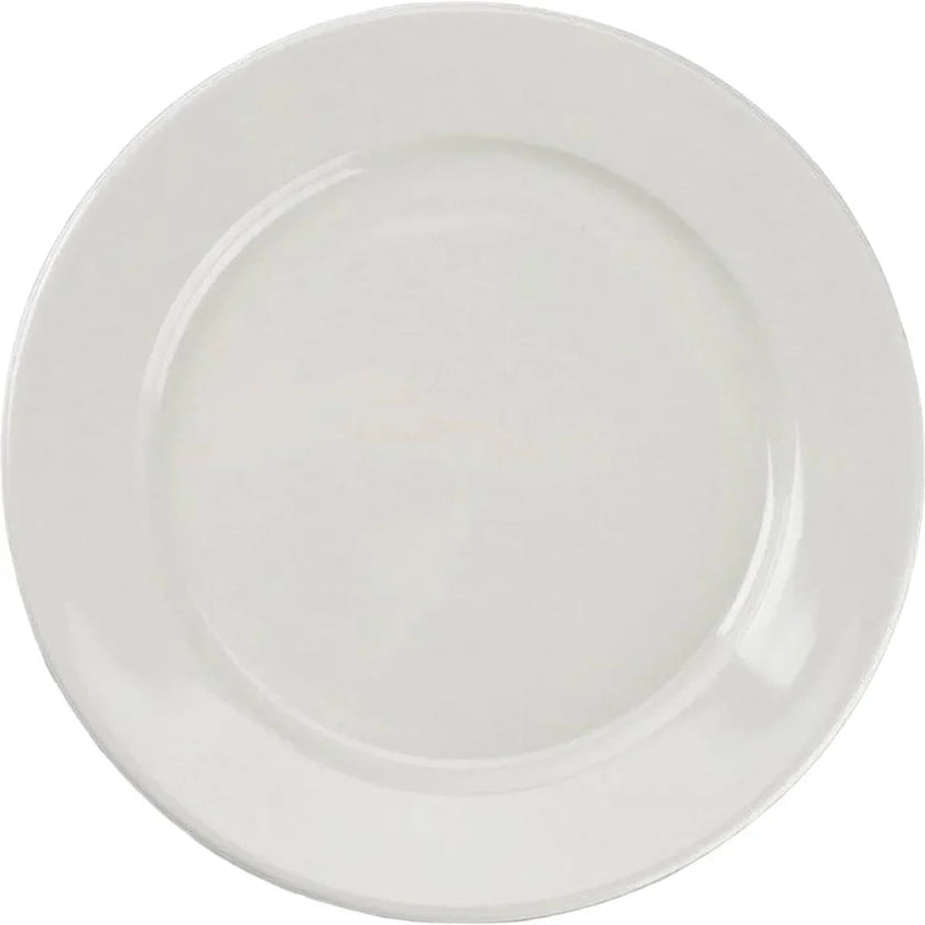 Browne - Assiette à dessert PALM, 18,1 cm (7,125 po), bord large, porcelaine, blanc