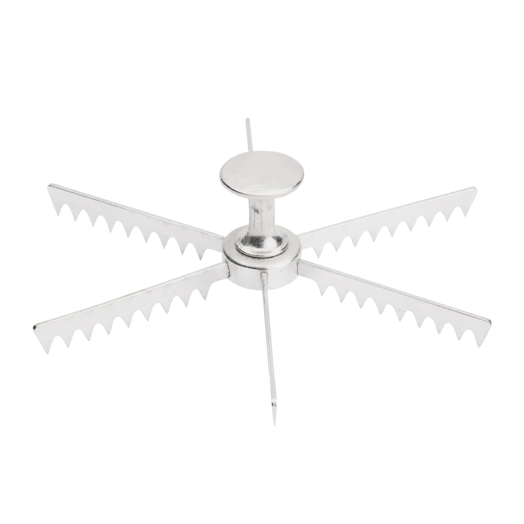 Browne - Pie Marker, 6 Cut, Cast Aluminum, Polished Finish