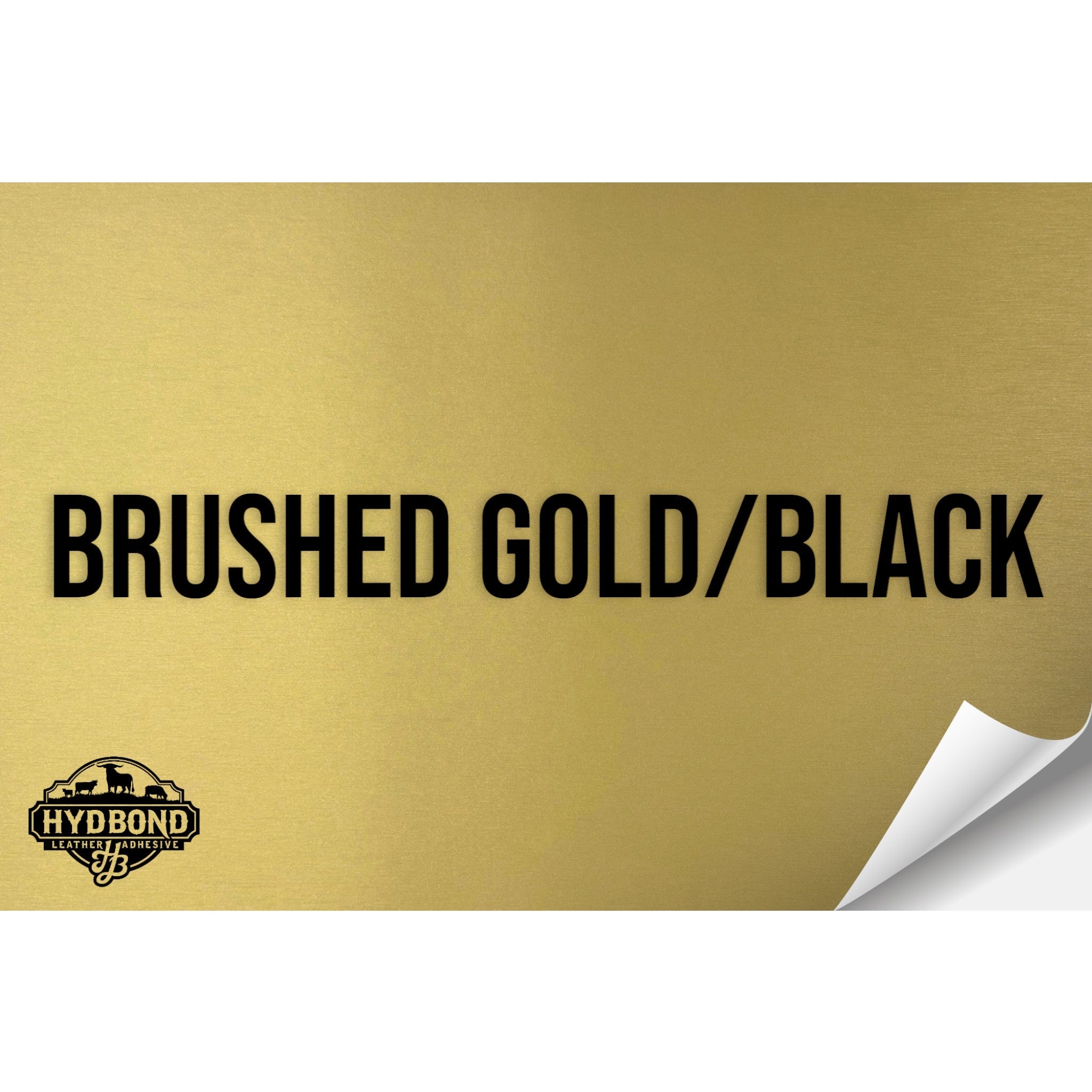 BRUSHED GOLD/BLACK WITH ADHESIVE HYDBOND LEATHERETTE SHEET (12