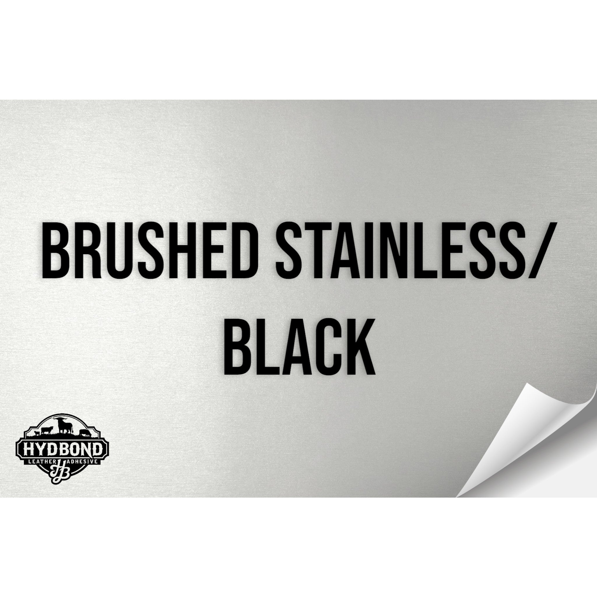 BRUSHED STAINLESS/BLACK WITH ADHESIVE HYDBOND LEATHERETTE SHEET (12