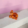 Bubble Crystal Glass Candle Holder - Orange Decorative Sculpture
