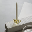 Bubble Crystal Glass Candle Holder - Light Yellow Decorative Sculpture