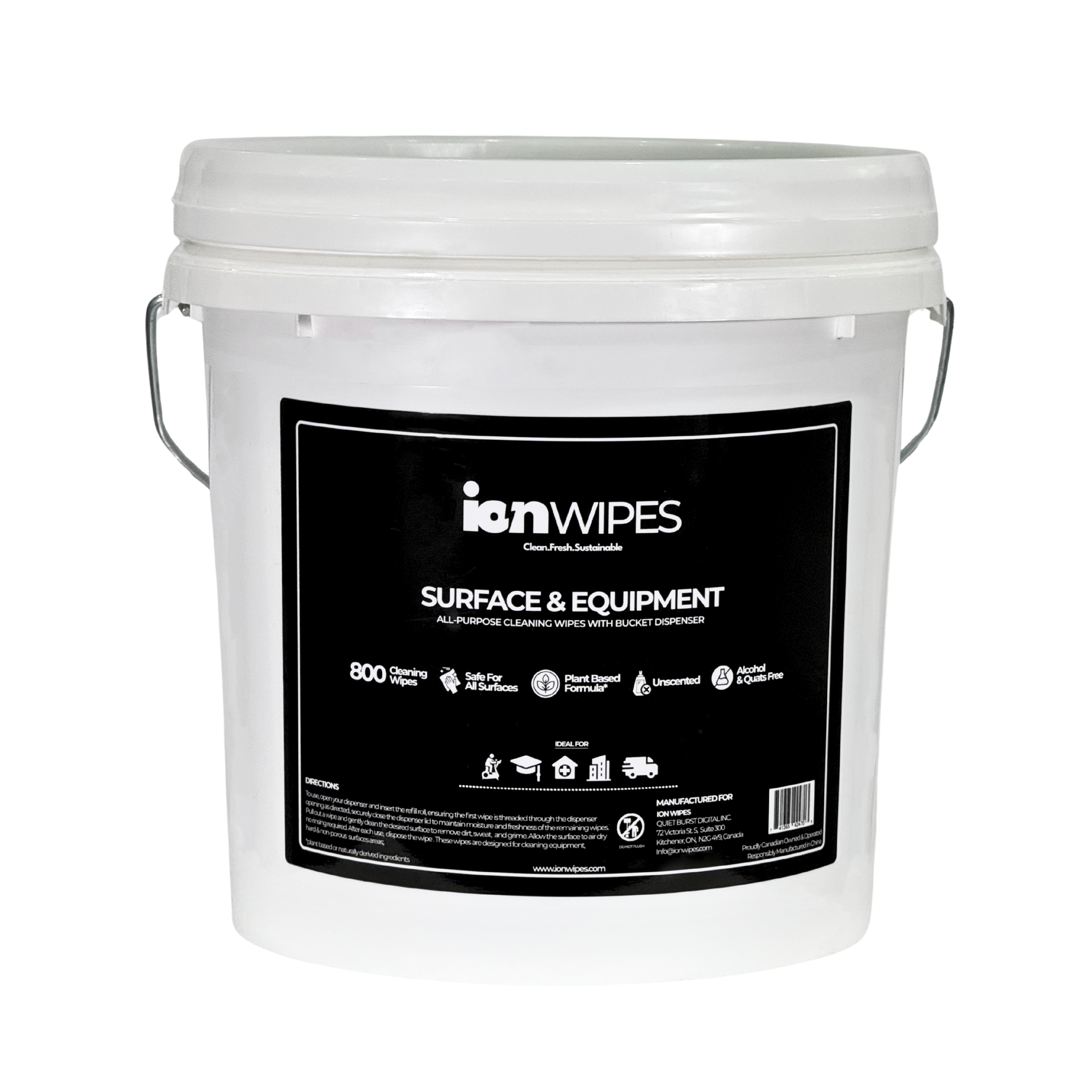 Gym Wipes with Bucket Dispenser | Surface & Equipment Cleaning Wipes - 800ct