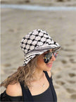 Kufiya Bucket Hat – Black & White or Red & White Shemagh | Woven in Jordan by Palestinian Artisans