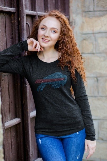 Rhinestone Buffalo Bills Fan Shirt – Sparkle NFL Bling Apparel | Bling Dazzel