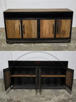 Buffet bois Recyclé sur structure d'acier noir
