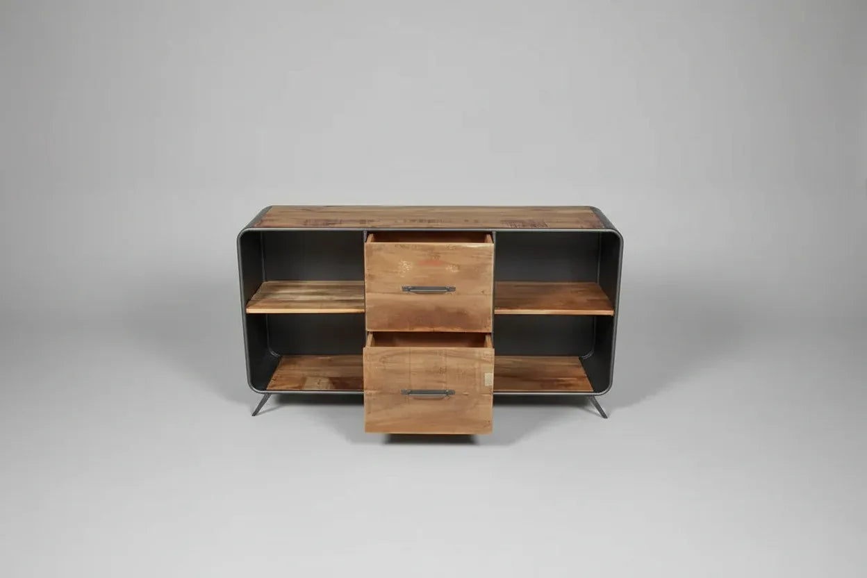 Buffet style rétro bois recyclé et acier