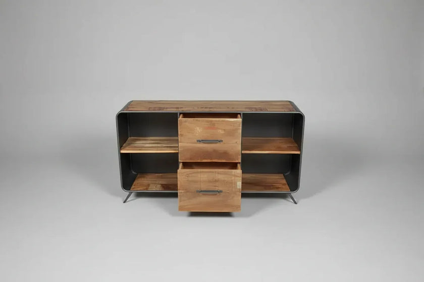 Buffet style rétro bois recyclé et acier