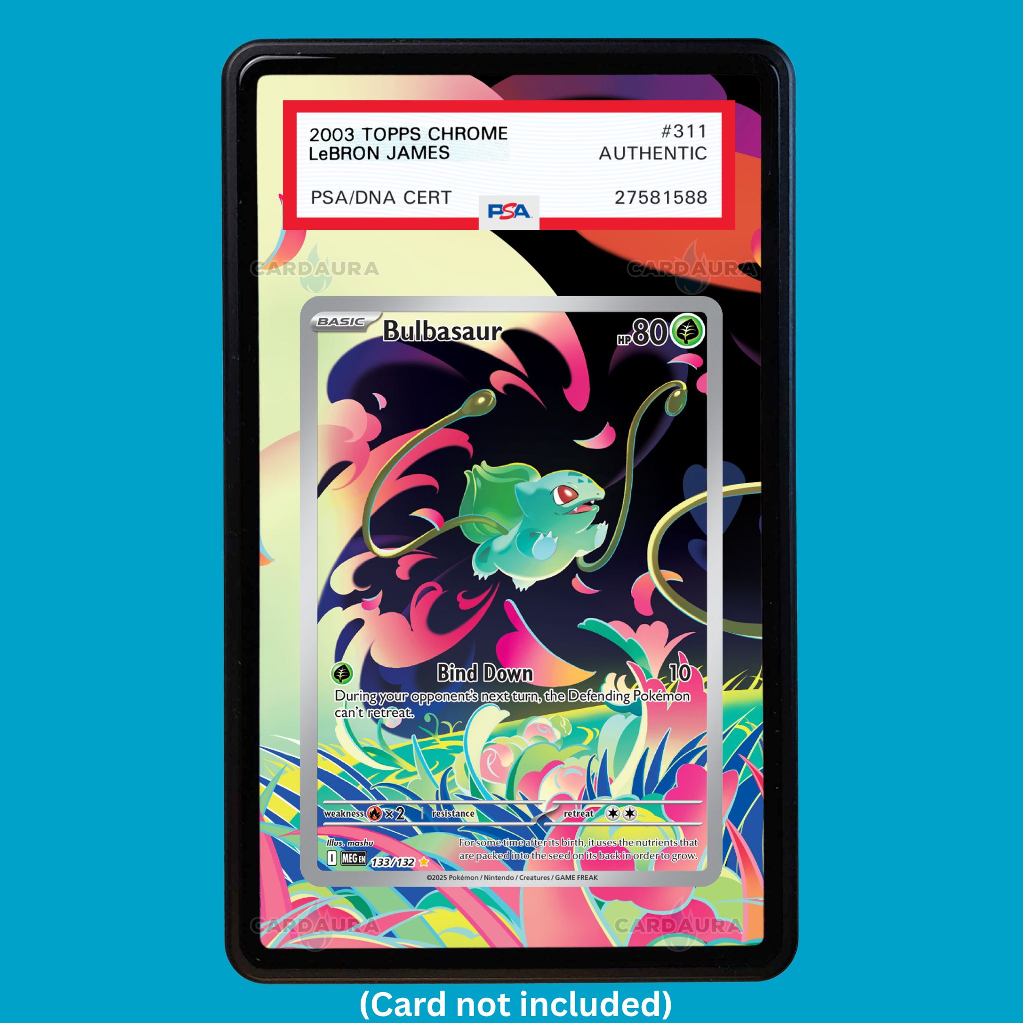Bulbasaur 133/132 Mega Evolutions (Graded) Display Case