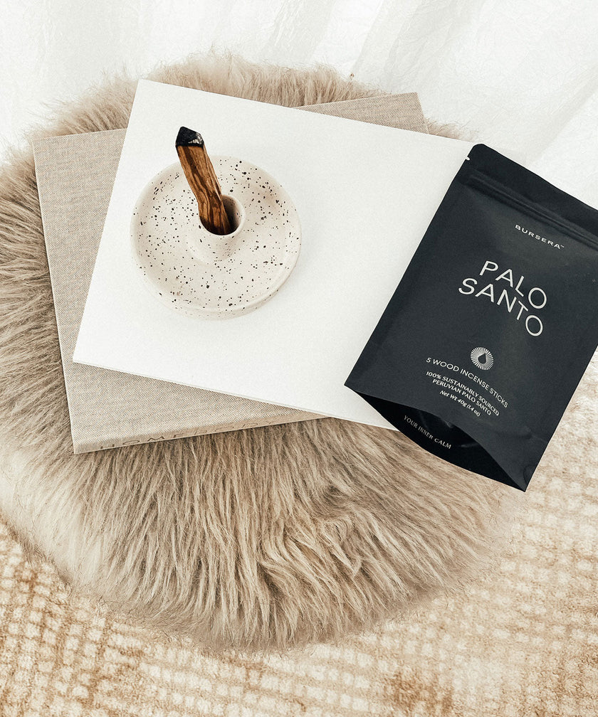 Palo Santo Holder - White