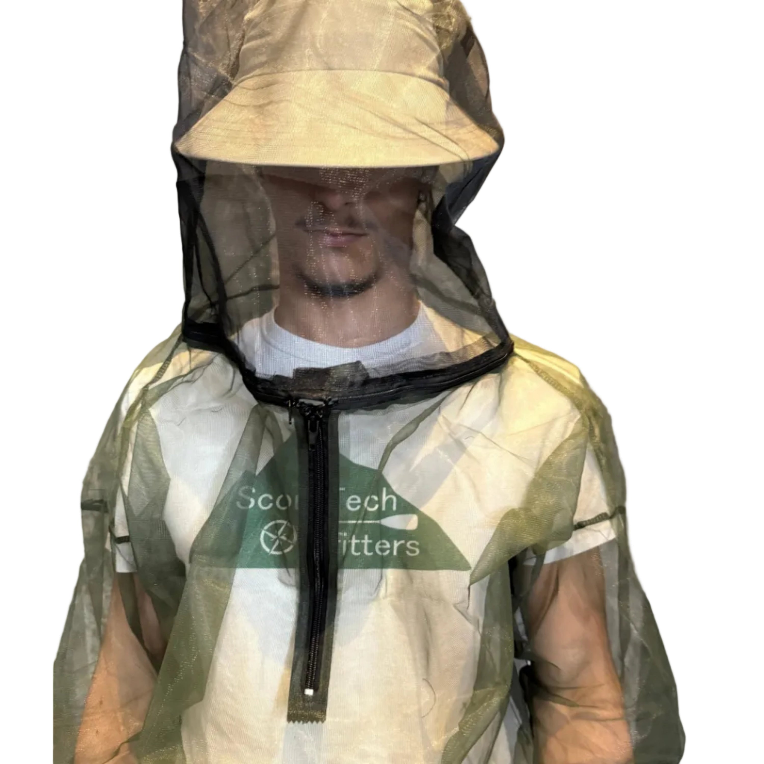 Bushline Outdoors Mesh Adult Pullover Bug Jackets with Zip Back Hood & Neck