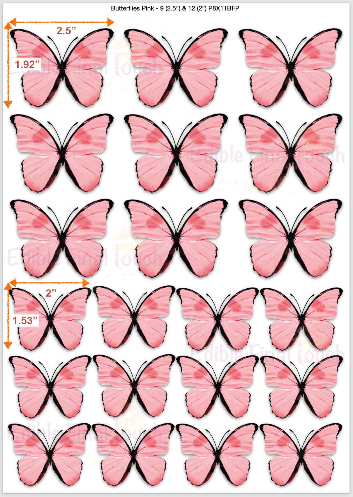 Edible Butterflies Cake Decorations