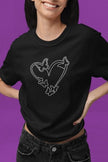 Heart with Butterflies Rhinestone Shirt – Sparkly Butterfly Bling Tee | Blingdazzel