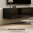 Hunter Floating TV Stand with Storage Cupboards for TVs up to 65 Inches-Black