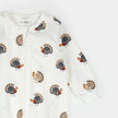 Footed Sleeper | Turkey Print on Off-White | Petit Lem