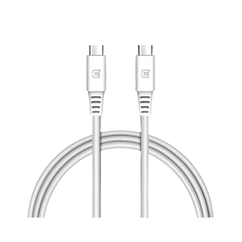 Câble Rockstone  USB-C vers USB-C  100 W  1 mètre - Blanc